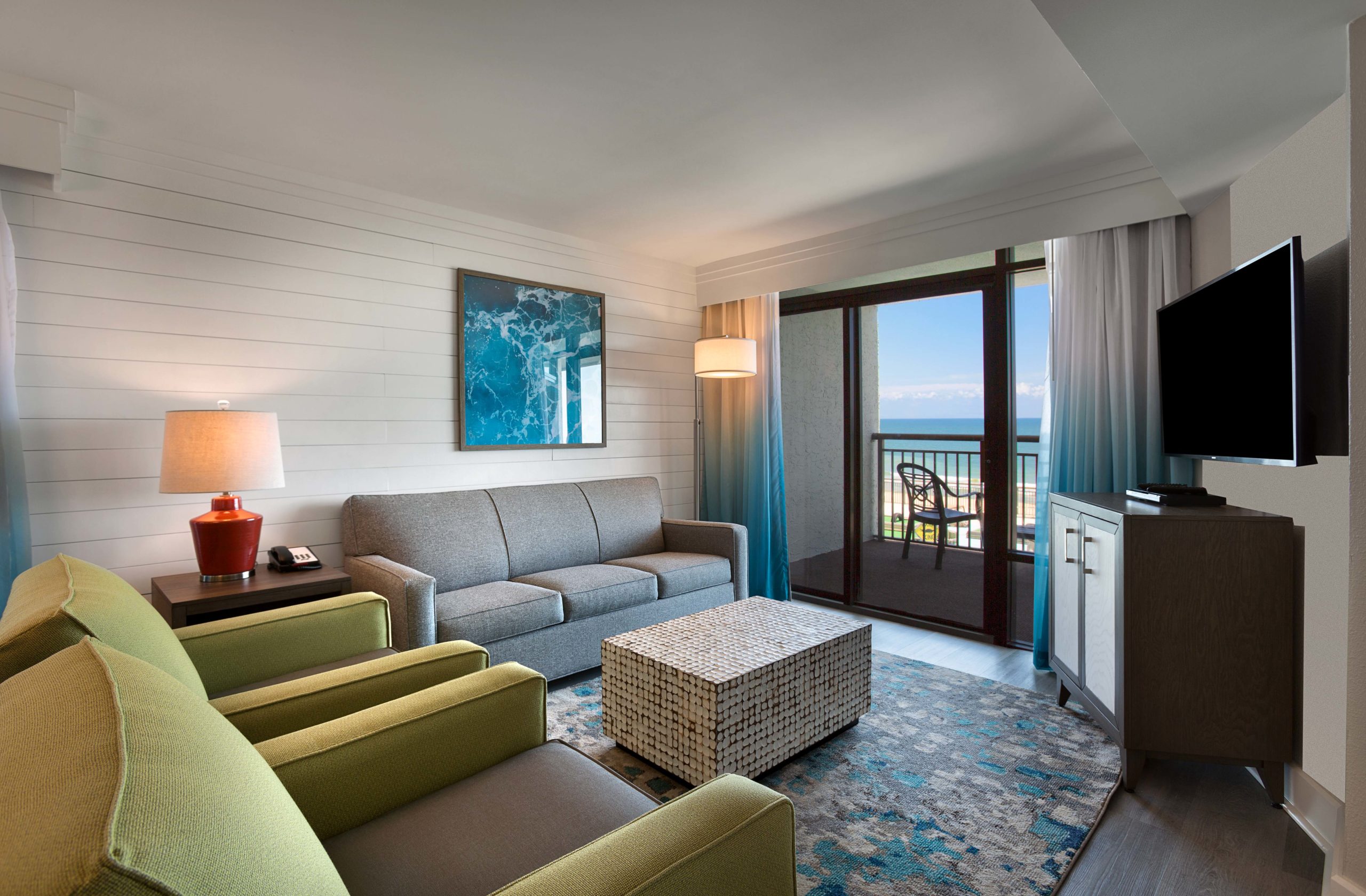 Grande Cayman Partial View 3 Bedroom Condo Living Room