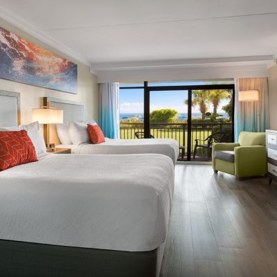 Oceanfront room with two queen beds