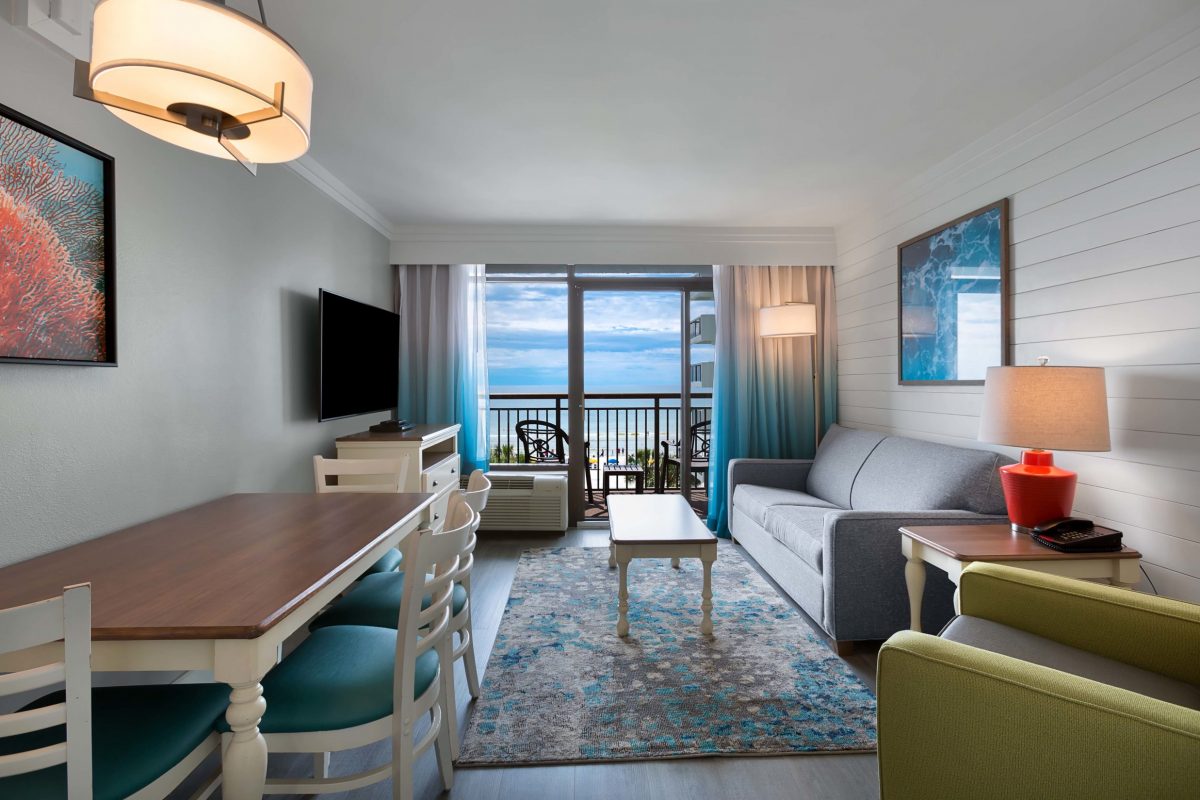 Grande Cayman Oceanfront King Suite Living Room