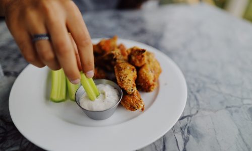 chicken wings and celery